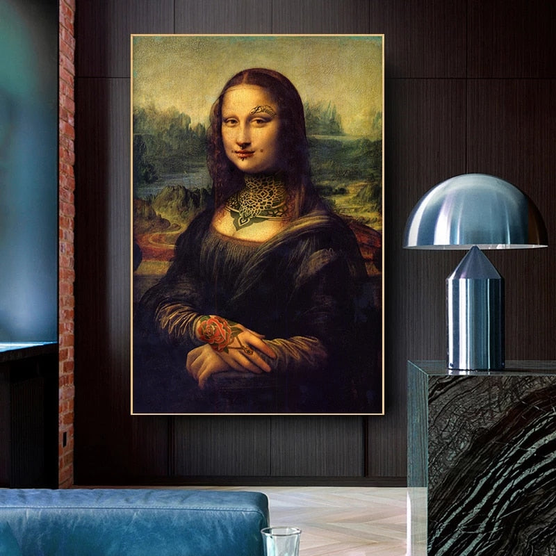 Inked Mona Lisa Canvas Art